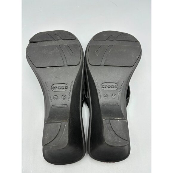 Crocs Womens Black Cabana Wedge Flip Flops Size 10 Black & Pink - Picture 6 of 7